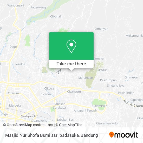 Masjid Nur Shofa Bumi asri padasuka map