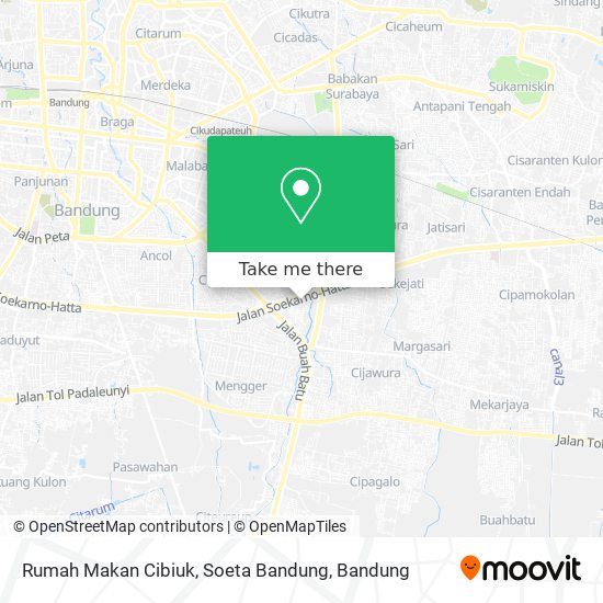 Rumah Makan Cibiuk, Soeta Bandung map