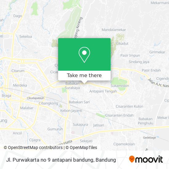 Jl. Purwakarta no 9 antapani bandung map