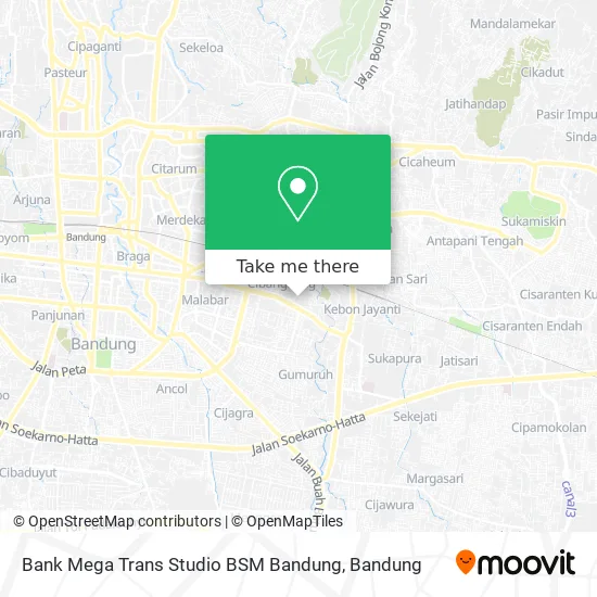 Bank Mega Trans Studio BSM Bandung map