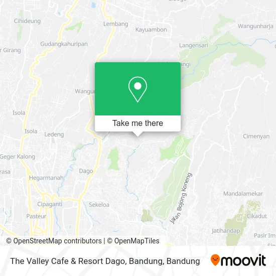 The Valley Cafe & Resort Dago, Bandung map