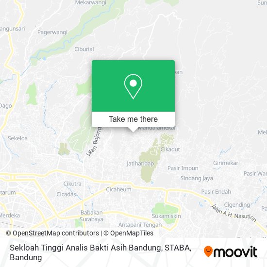Sekloah Tinggi Analis Bakti Asih Bandung, STABA map