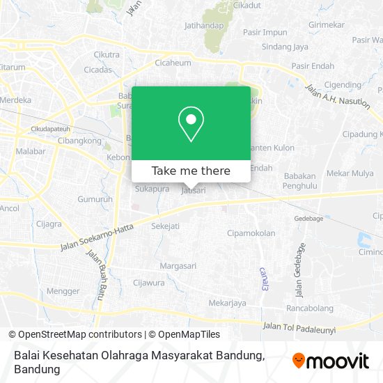 Balai Kesehatan Olahraga Masyarakat Bandung map