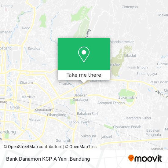 Bank Danamon KCP A Yani map