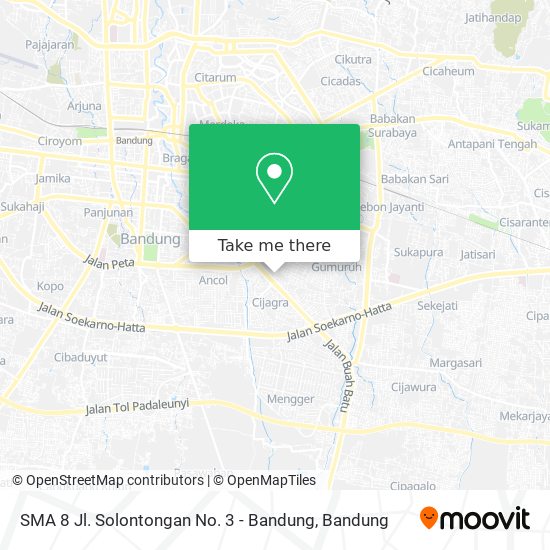 SMA 8 Jl. Solontongan No. 3 - Bandung map