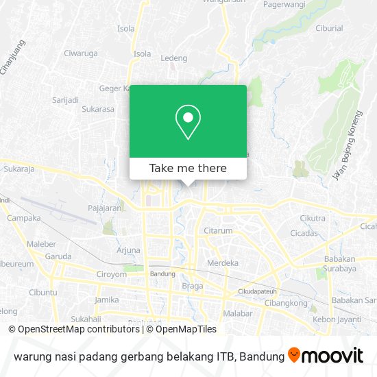 warung nasi padang gerbang belakang ITB map