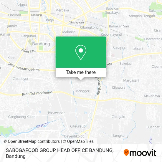 SABOGAFOOD GROUP HEAD OFFICE BANDUNG map