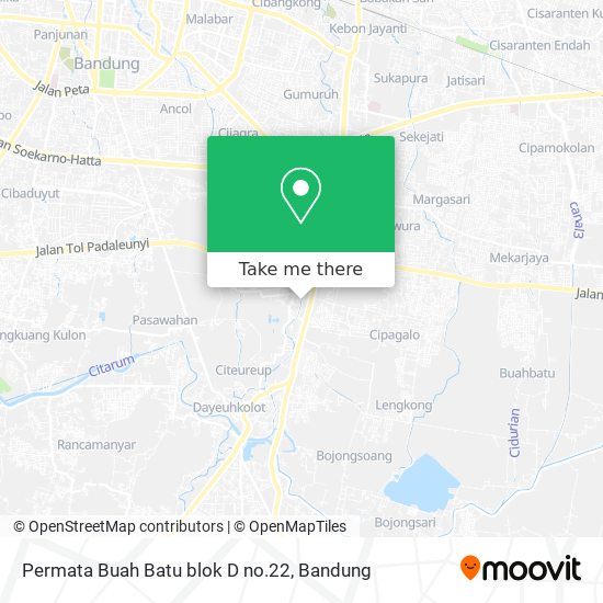Permata Buah Batu blok D no.22 map