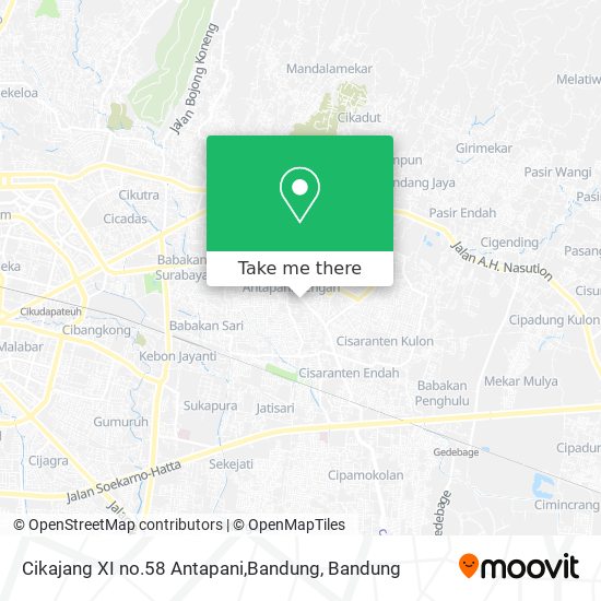 Cikajang XI no.58 Antapani,Bandung map