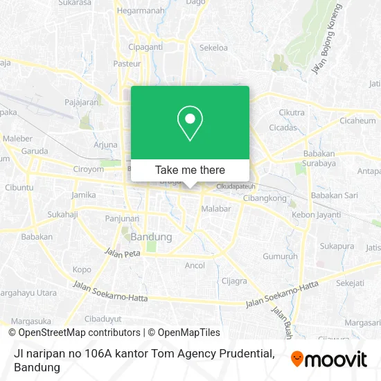 Jl naripan no 106A kantor Tom Agency Prudential map