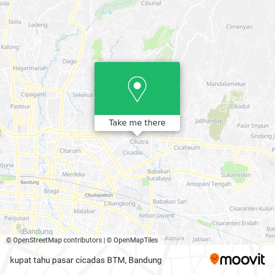 kupat tahu pasar cicadas BTM map