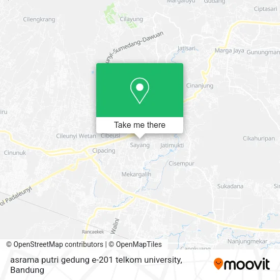 asrama putri gedung e-201 telkom university map