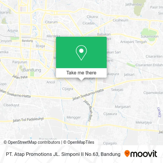 PT. Atap Promotions JL. Simponi II No.63 map