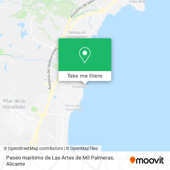 Paseo marítimo de Las Artes de Mil Palmeras map