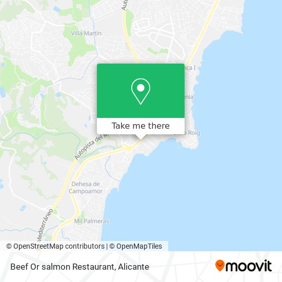 Beef Or salmon Restaurant map