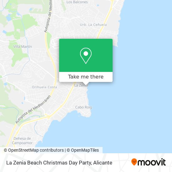 La Zenia Beach Christmas Day Party map
