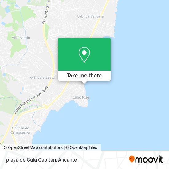 mapa playa de Cala Capitán