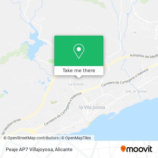 mapa Peaje AP7 Villajoyosa