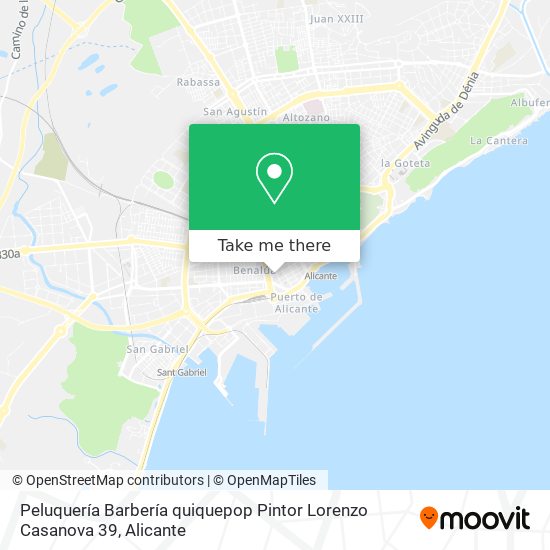 Peluquería Barbería quiquepop Pintor Lorenzo Casanova 39 map