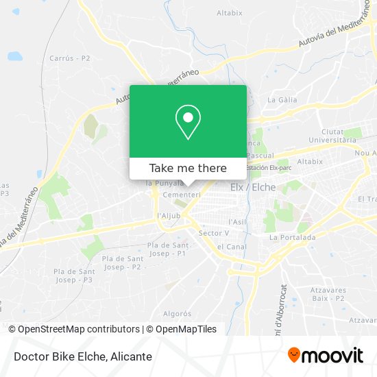 Doctor Bike Elche by Bus or Train 
