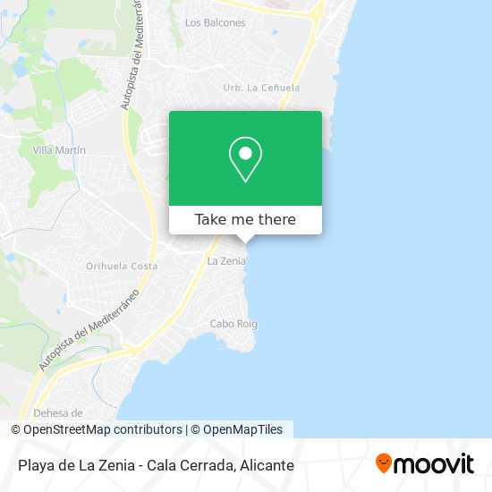 mapa Playa de La Zenia - Cala Cerrada