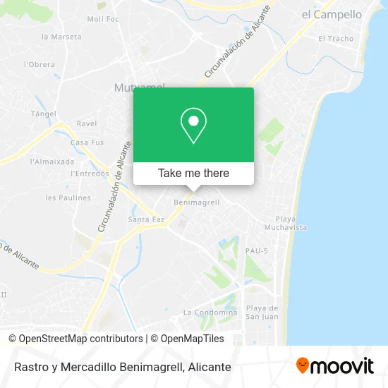 Rastro y Mercadillo Benimagrell map