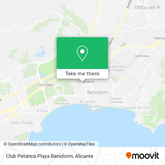 mapa Club Petanca Playa Benidorm