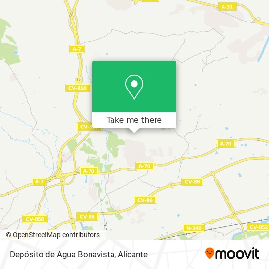 mapa Depósito de Agua Bonavista