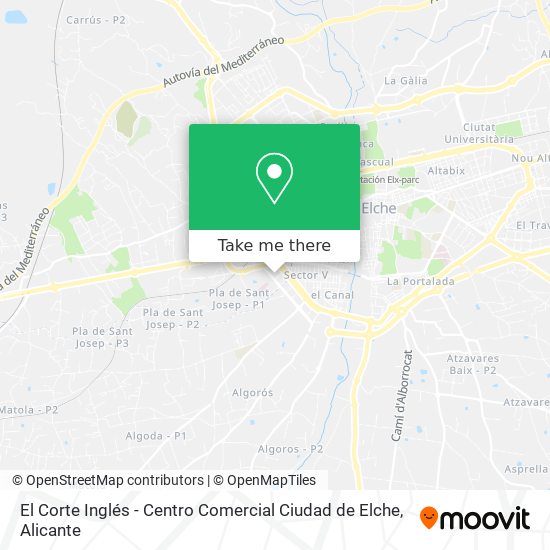 mapa El Corte Inglés - Centro Comercial Ciudad de Elche