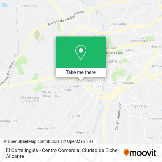 El Corte Inglés - Centro Comercial Ciudad de Elche map