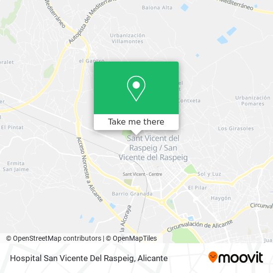 Hospital San Vicente Del Raspeig map