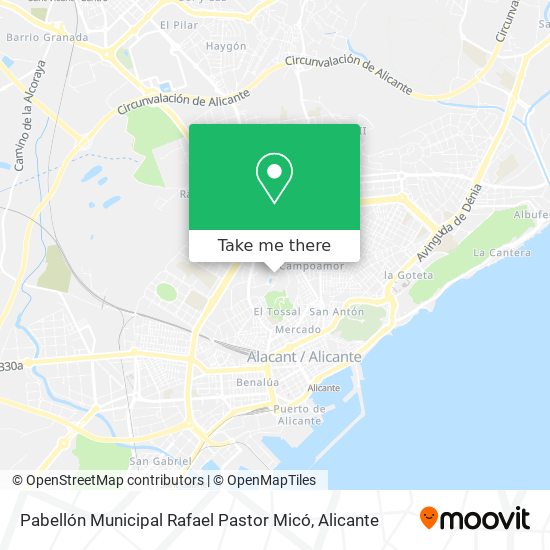Pabellón Municipal Rafael Pastor Micó map