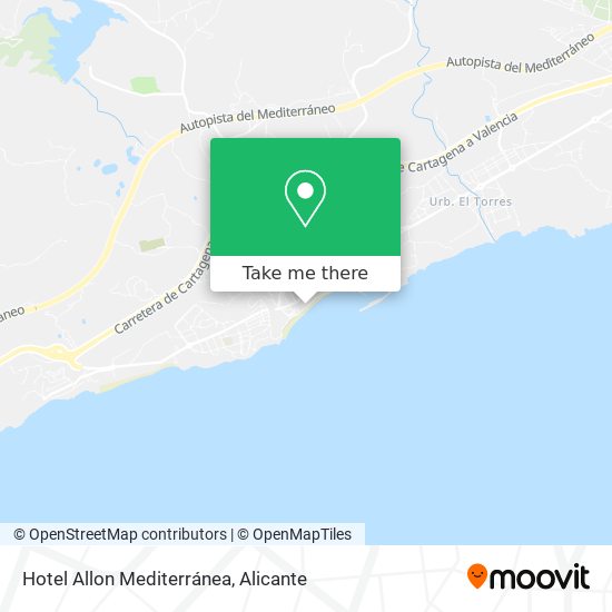 Hotel Allon Mediterránea map