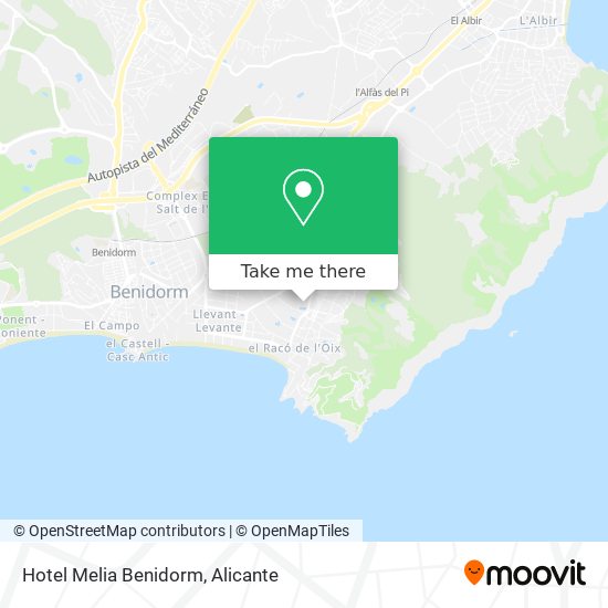 Hotel Melia Benidorm map