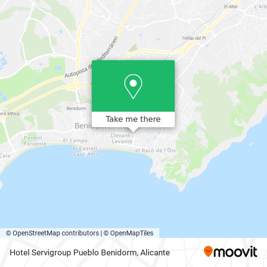 mapa Hotel Servigroup Pueblo Benidorm