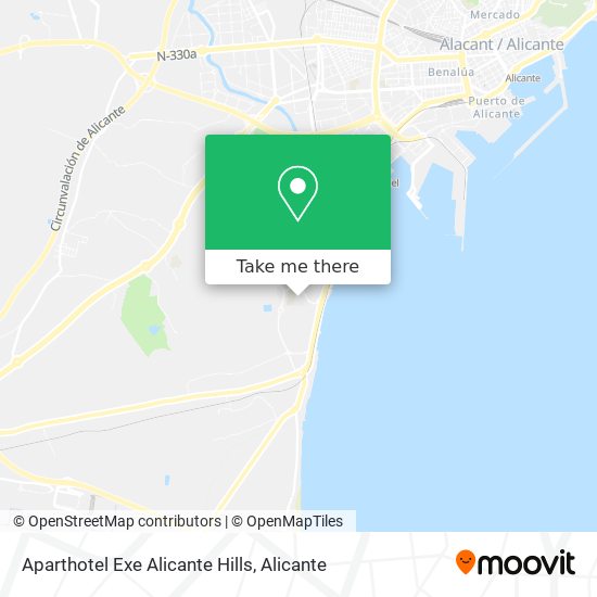 Aparthotel Exe Alicante Hills map