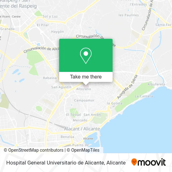Hospital General Universitario de Alicante map