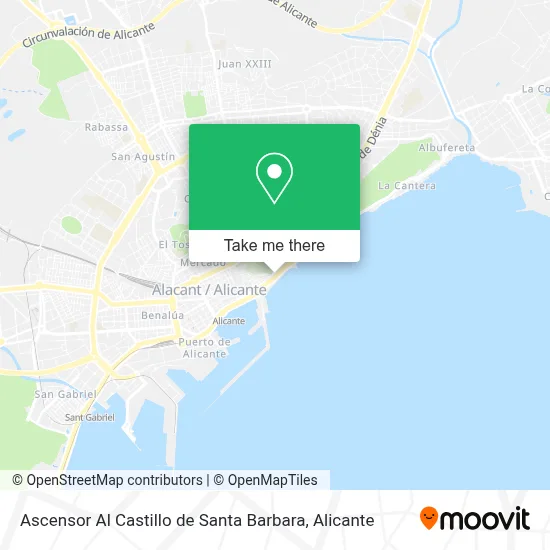 Ascensor Al Castillo de Santa Barbara map