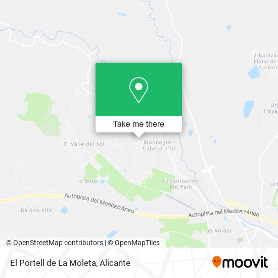 El Portell de La Moleta map