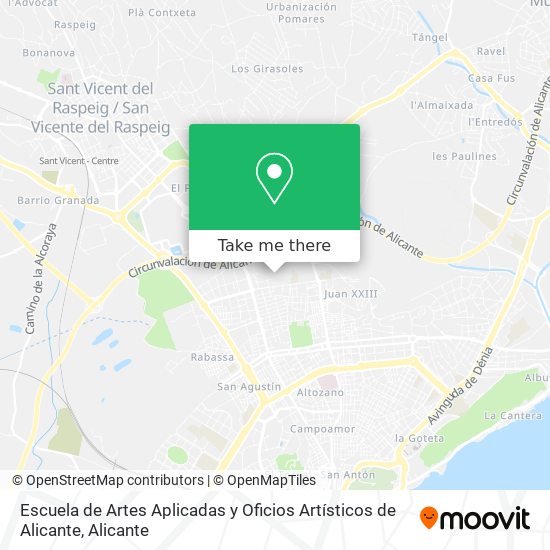 Escuela de Artes Aplicadas y Oficios Artísticos de Alicante map