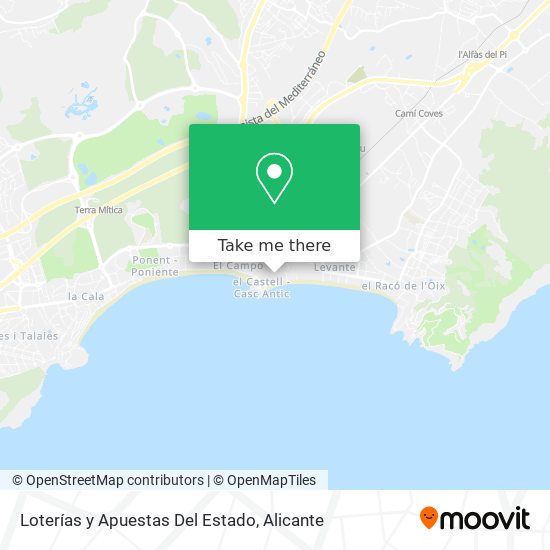 Loterías y Apuestas Del Estado map