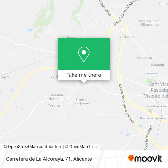 mapa Carretera de La Alcoraya, 71