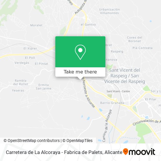 Carretera de La Alcoraya - Fabrica de Palets map