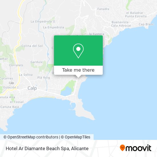 Hotel Ar Diamante Beach Spa map