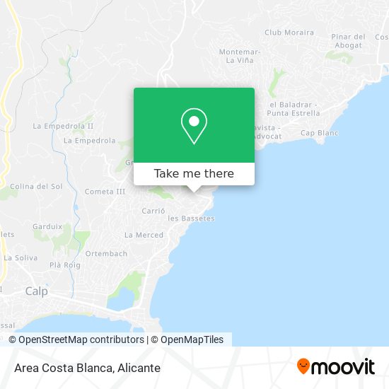 Area Costa Blanca map