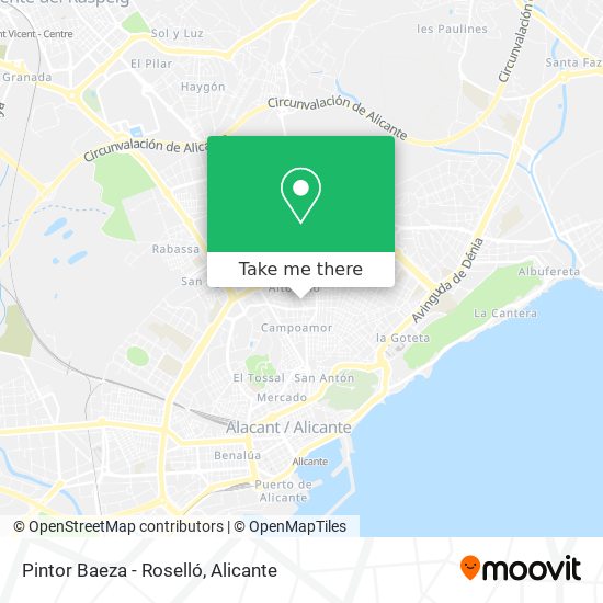 Pintor Baeza - Roselló map