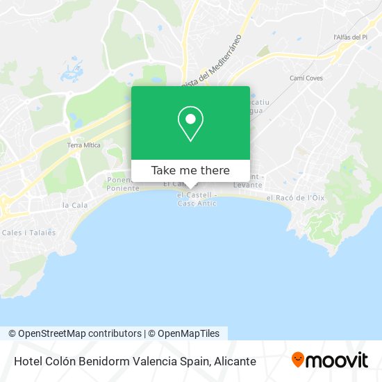 Hotel Colón Benidorm Valencia Spain map