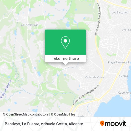 Bentleys, La Fuente, orihuela Costa map