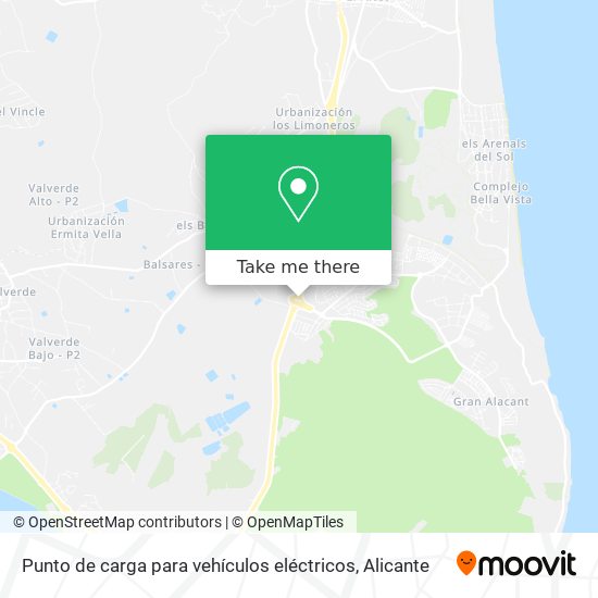 Punto de carga para vehículos eléctricos map