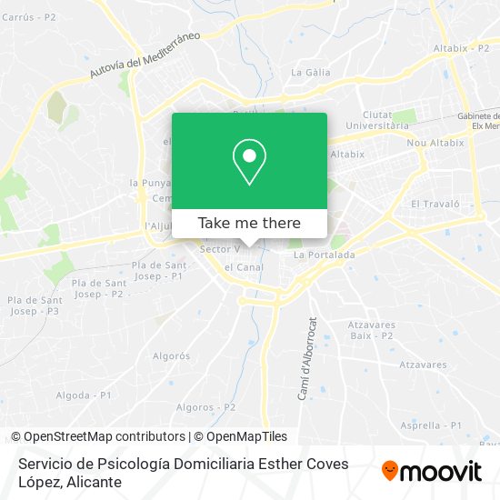 Servicio de Psicología Domiciliaria Esther Coves López map